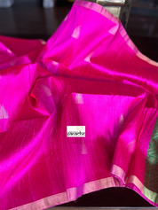 Pure Raw Silk - Hot Pink Green