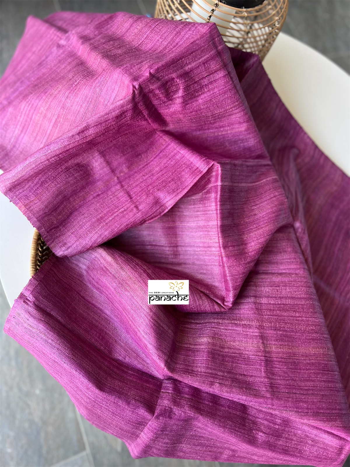 Tussar Gicha Silk -  Magenta