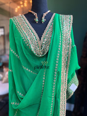 Designer Pure Georgette - Emerald Green