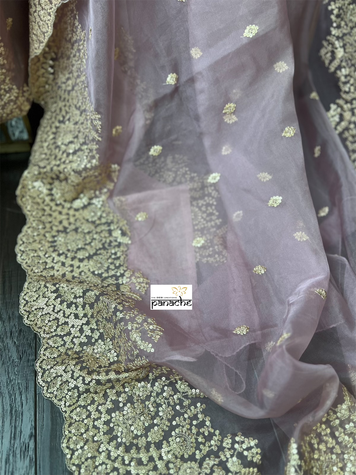 Designer Organza Sequin - Light Dusty Pink