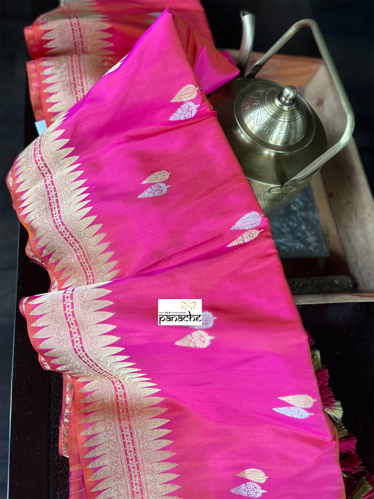 Pure Silk Kadwa Banarasi - Pink Dual Shaded