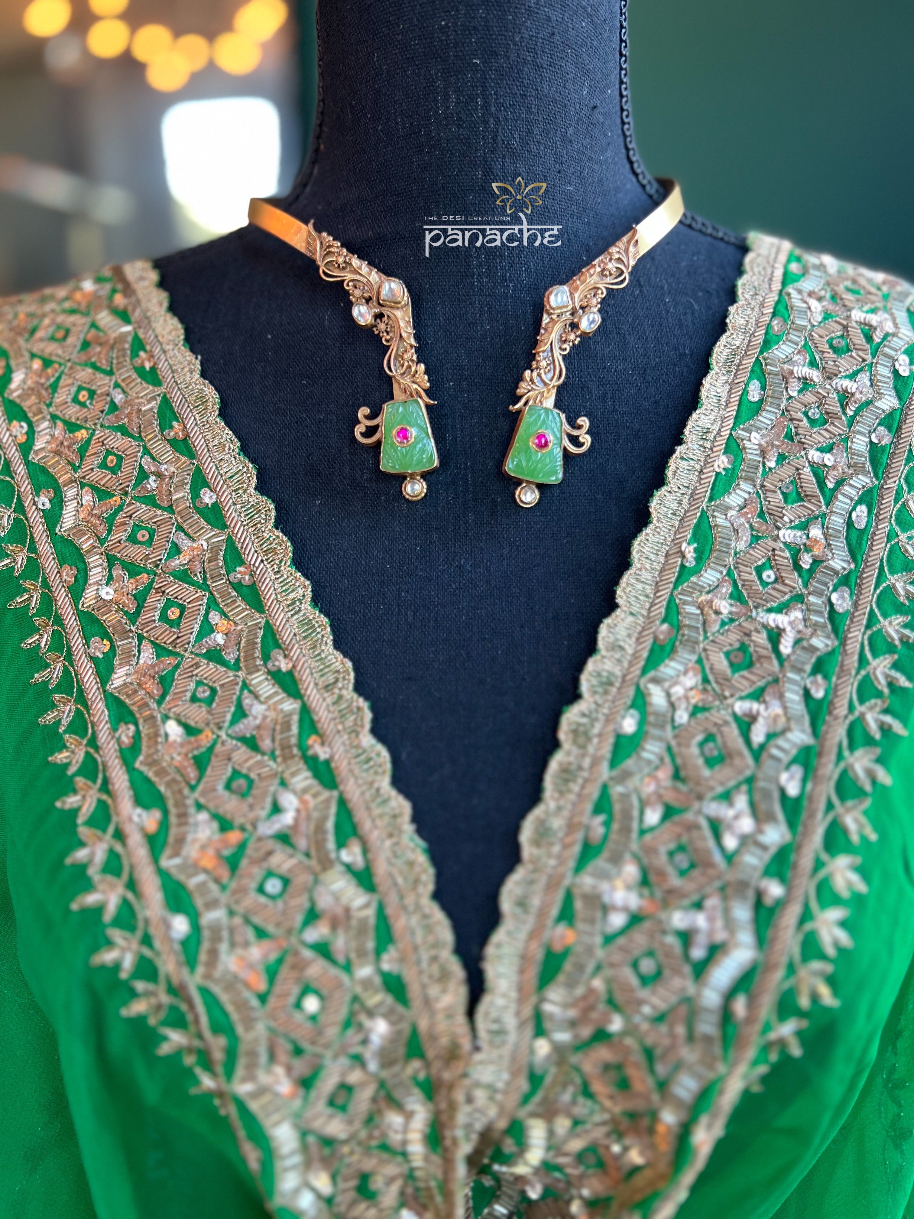 Designer Pure Georgette - Emerald Green