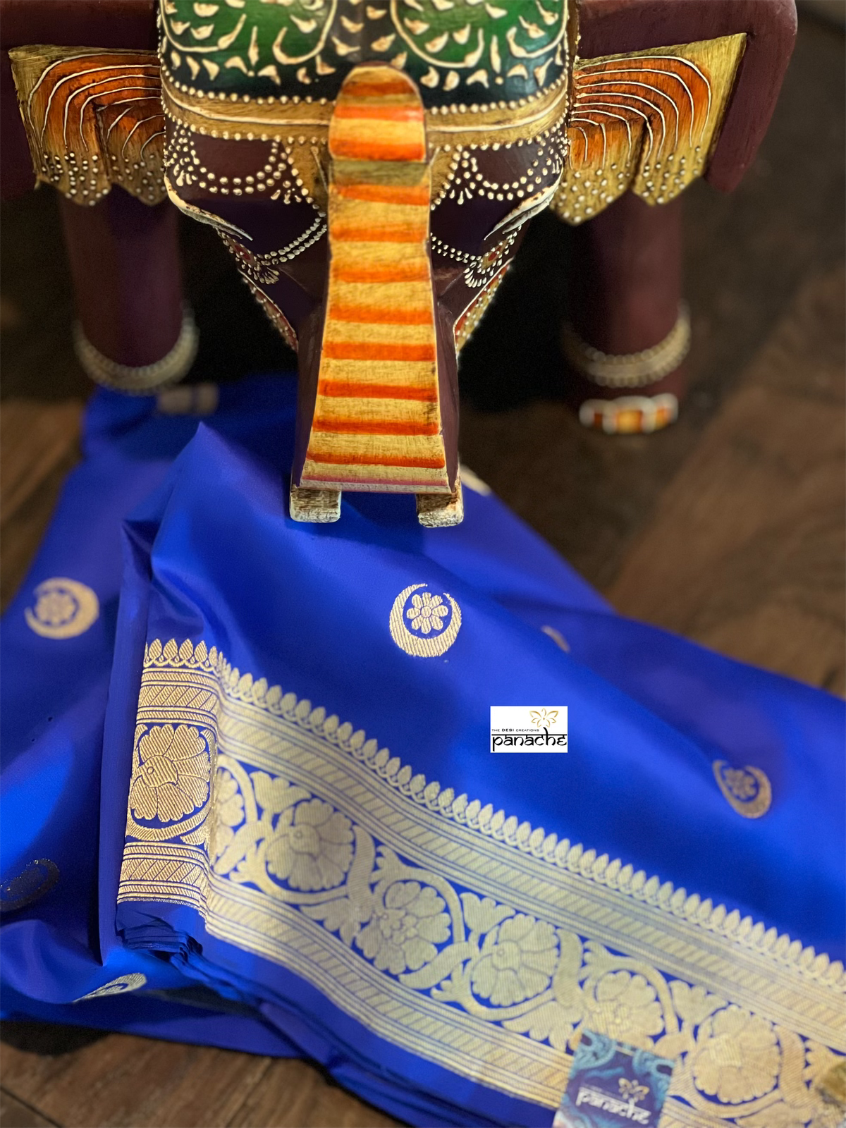 Katan Silk Banarasi - Royal Blue Kadwa