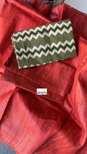 Tussar Gicha Silk -  Rust Red