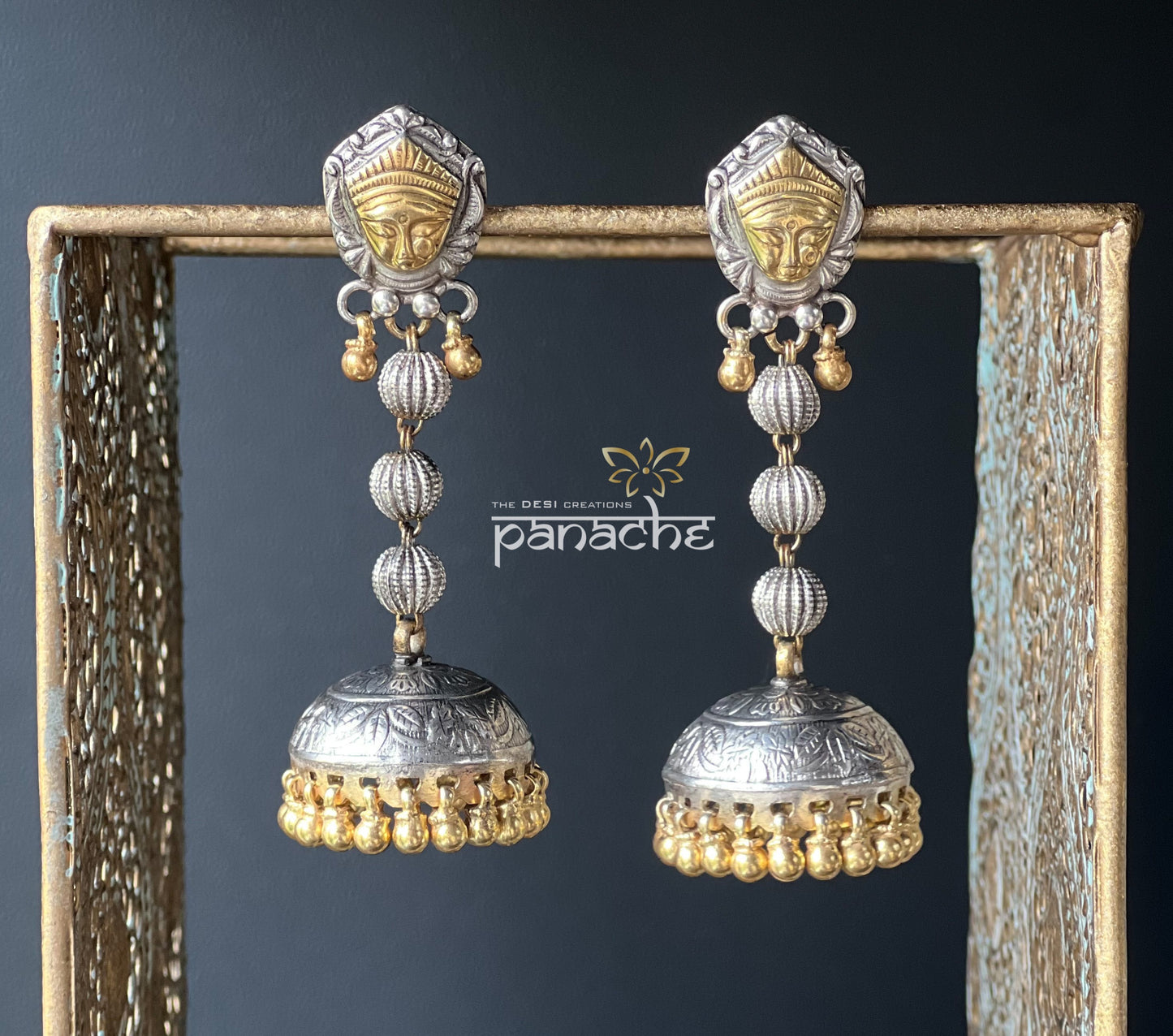 Earring 925 Silver-  Durga Jhumka