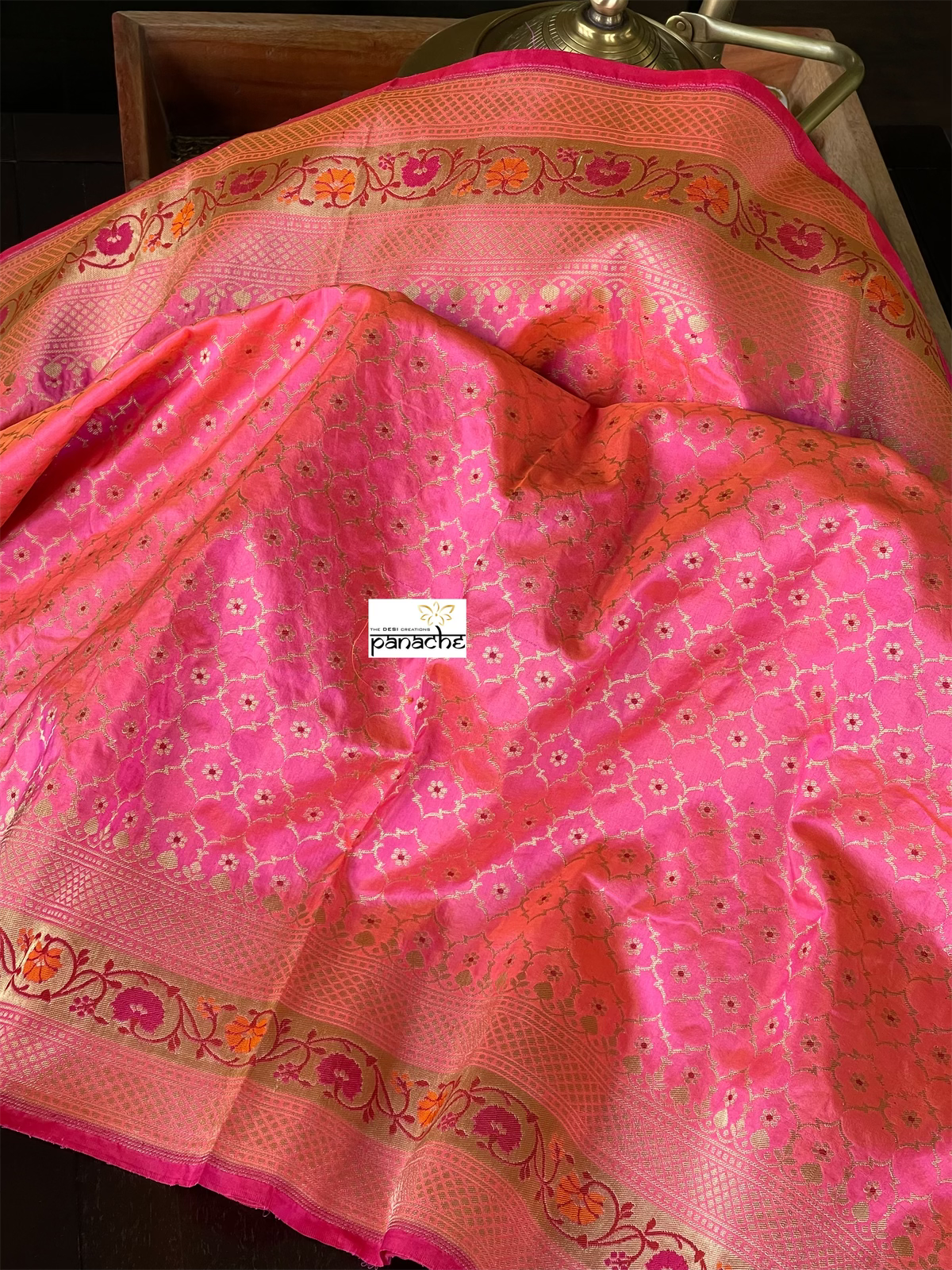 Pure Silk Banarasi - Shot Pink Tilfi