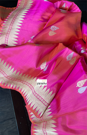 Pure Silk Kadwa Banarasi - Pink Dual Shaded