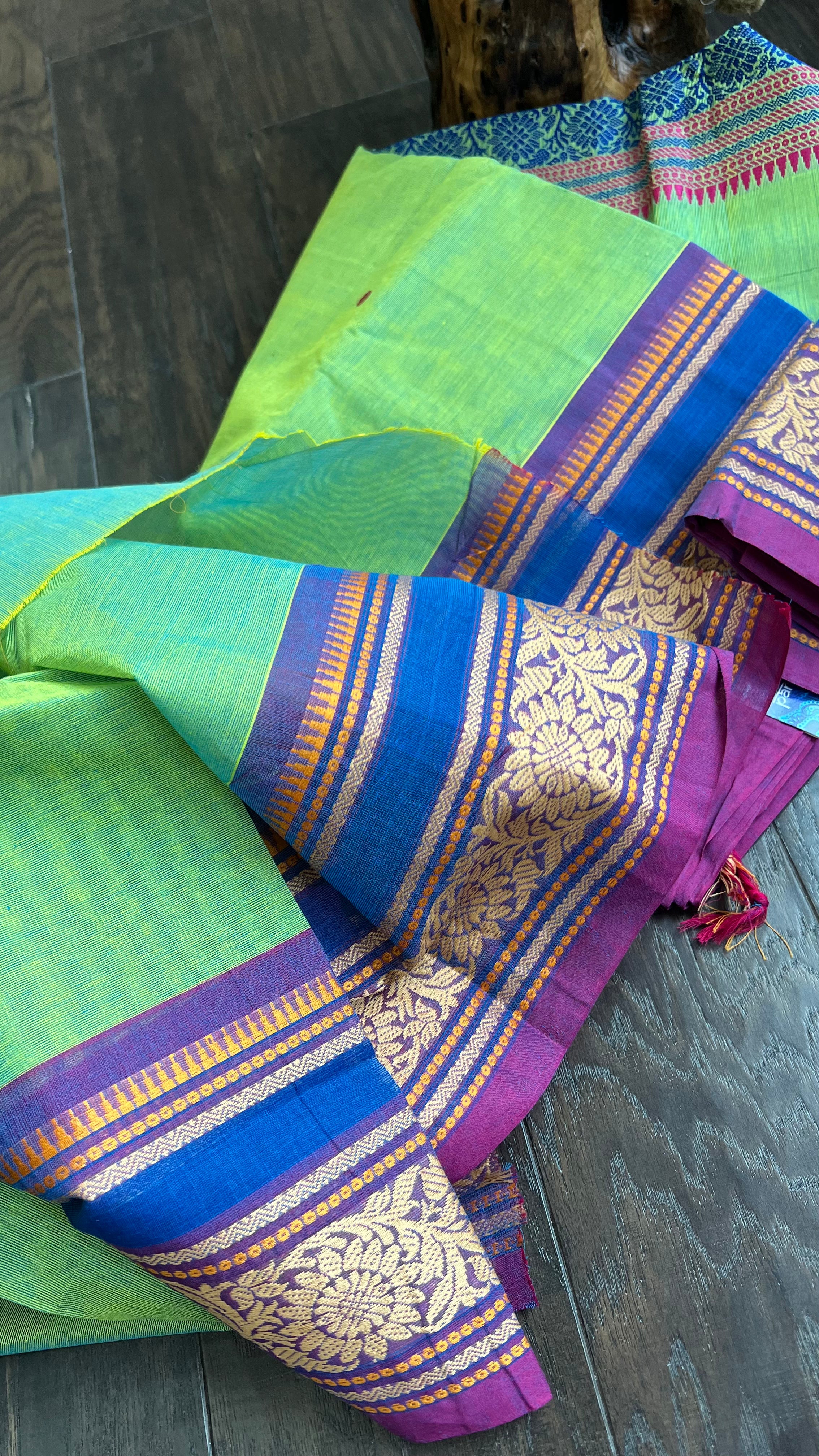 Kanchi South Cotton - Sea Green Dual Shaded