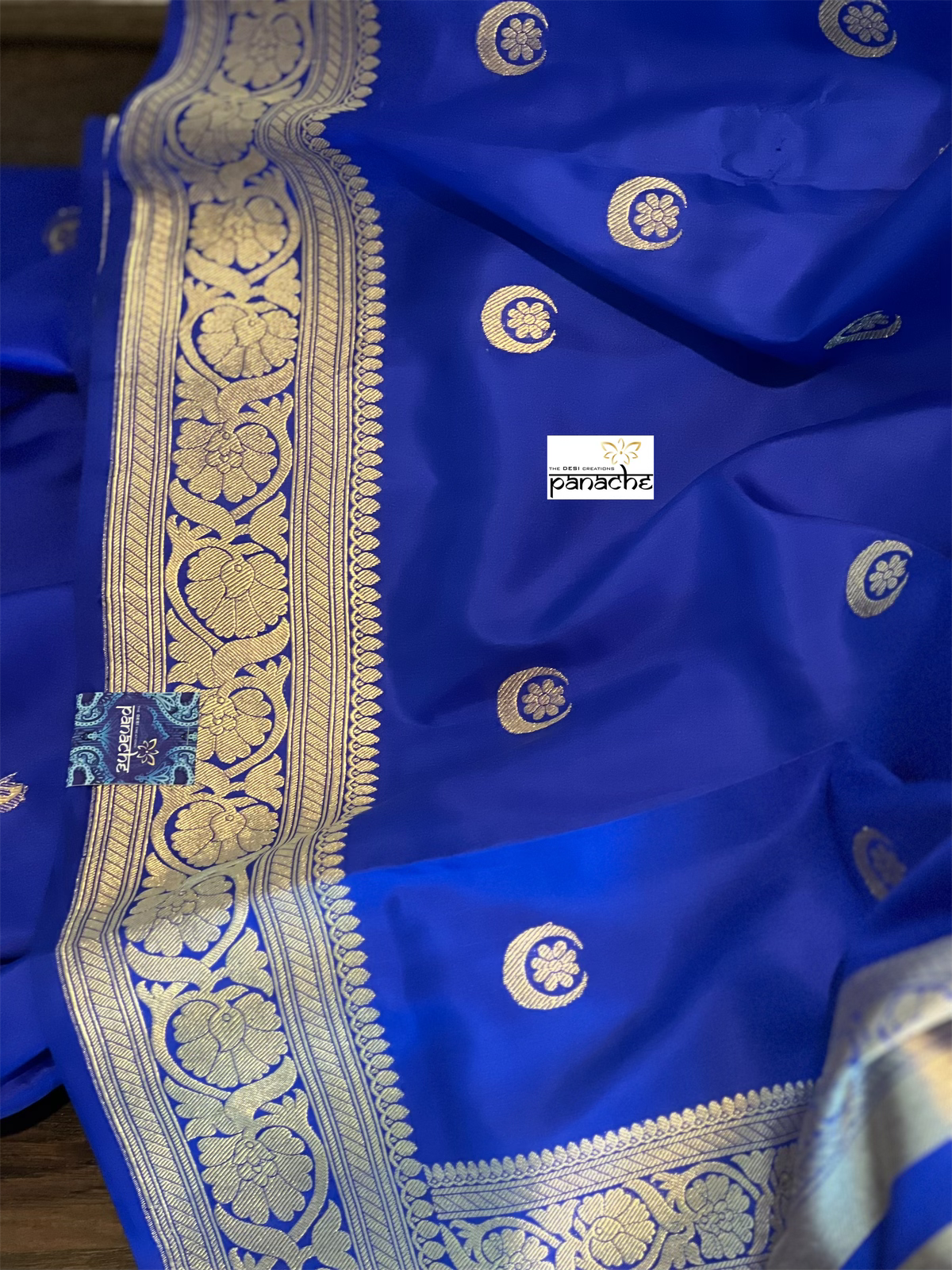 Katan Silk Banarasi - Royal Blue Kadwa