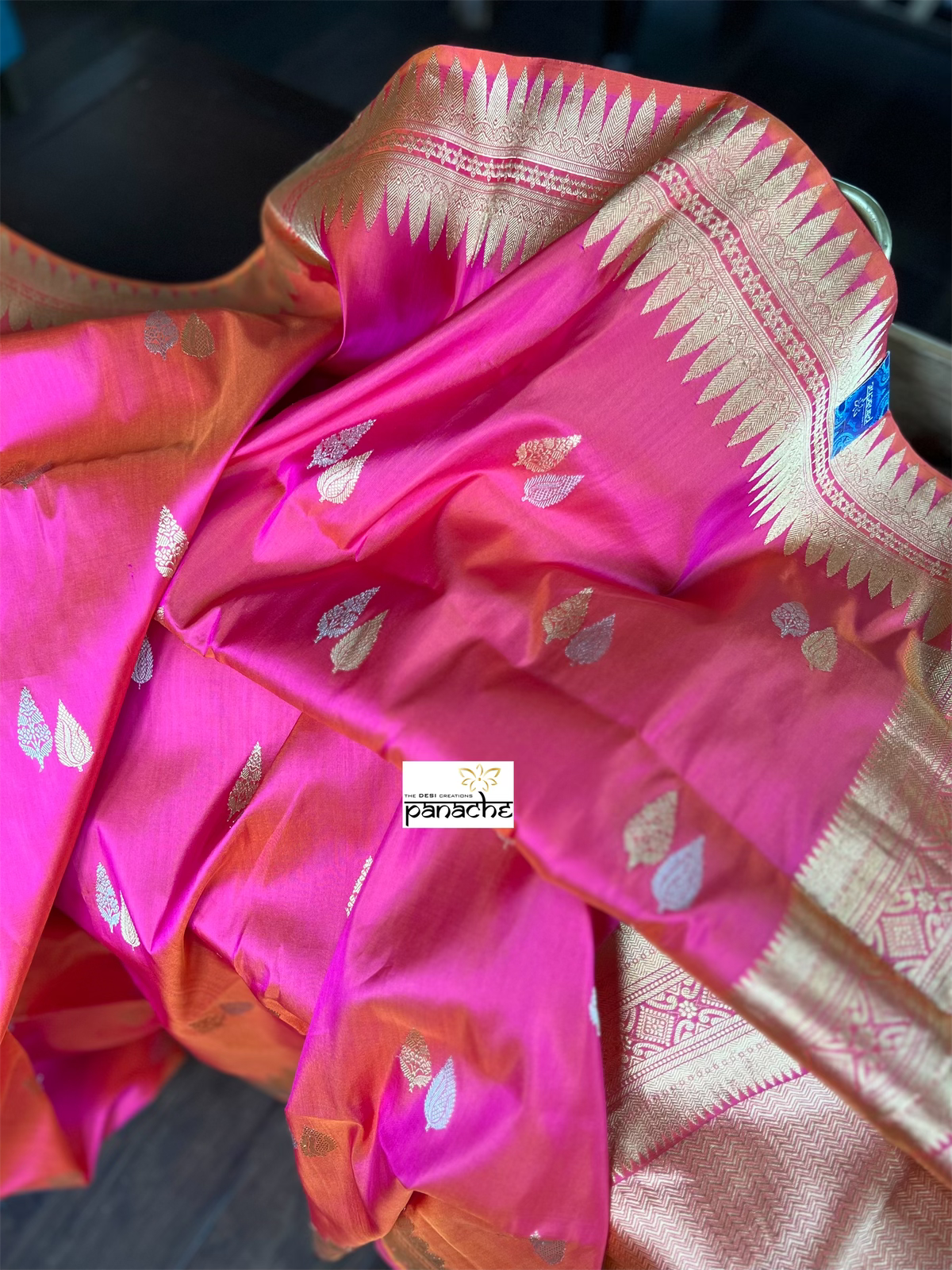 Pure Silk Kadwa Banarasi - Pink Dual Shaded