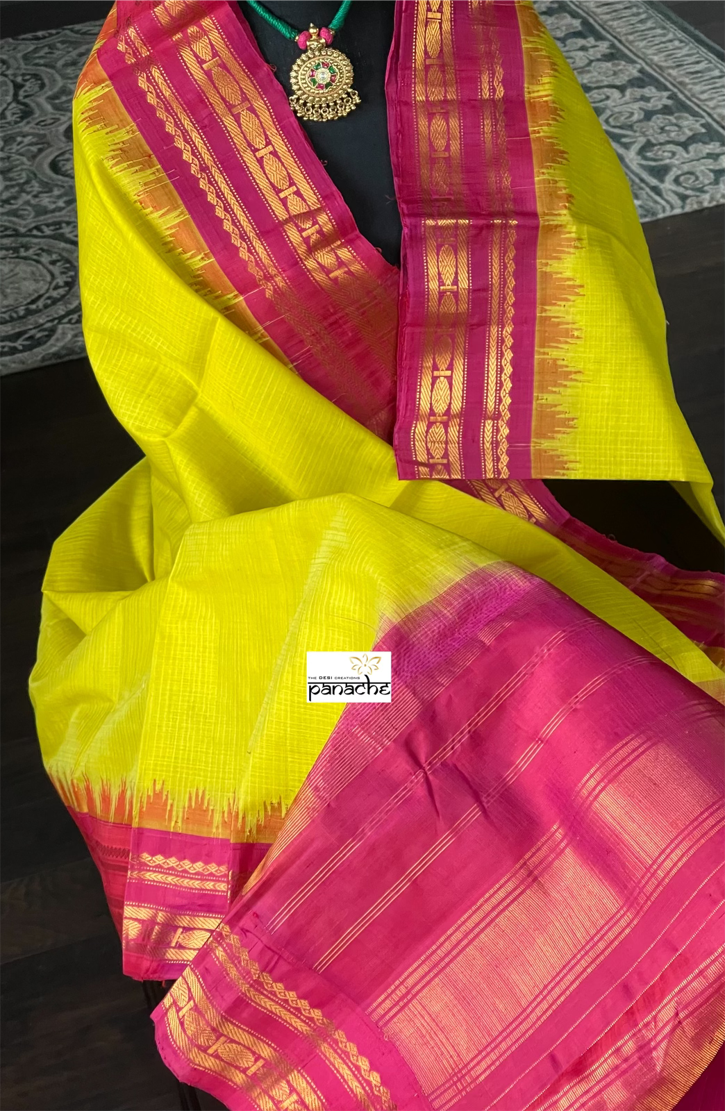 Gadwal Sico- Lime Green Magenta