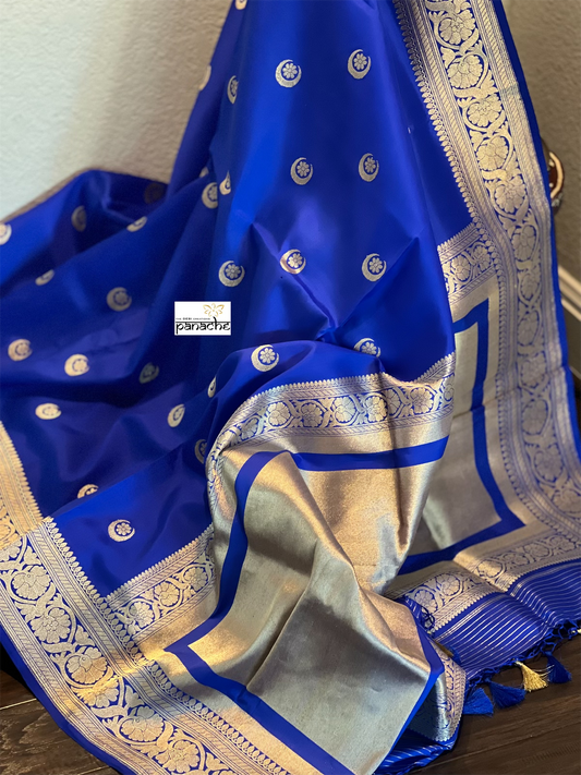 Katan Silk Banarasi - Royal Blue Kadwa