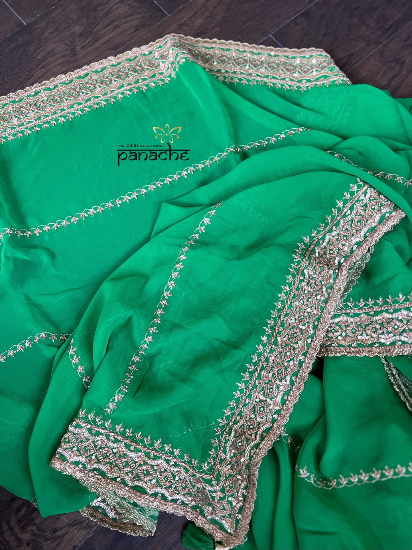 Designer Pure Georgette - Emerald Green