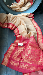 Cotton Gadwal - Light Peach Red