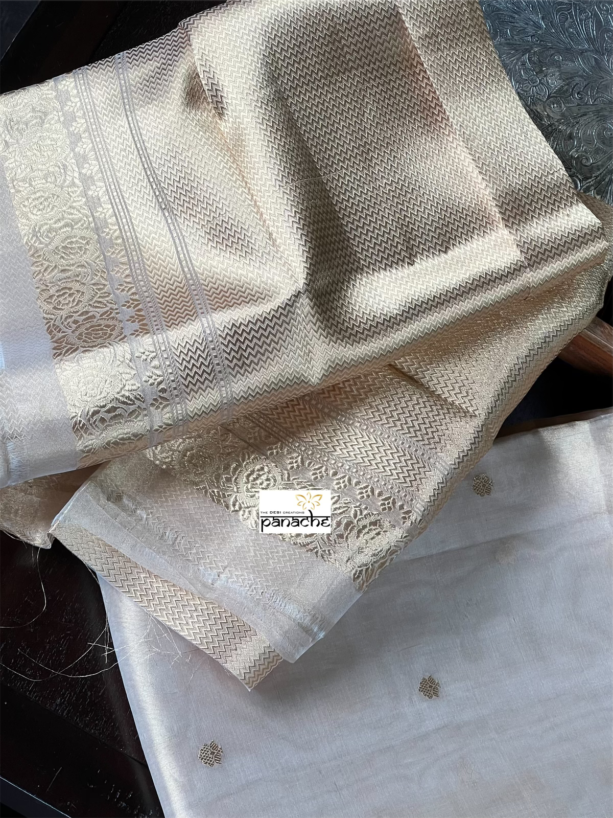 Pure Tissue Silk Banarasi - Beige Gold