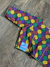 Designer Blouse - Black Purple Yellow