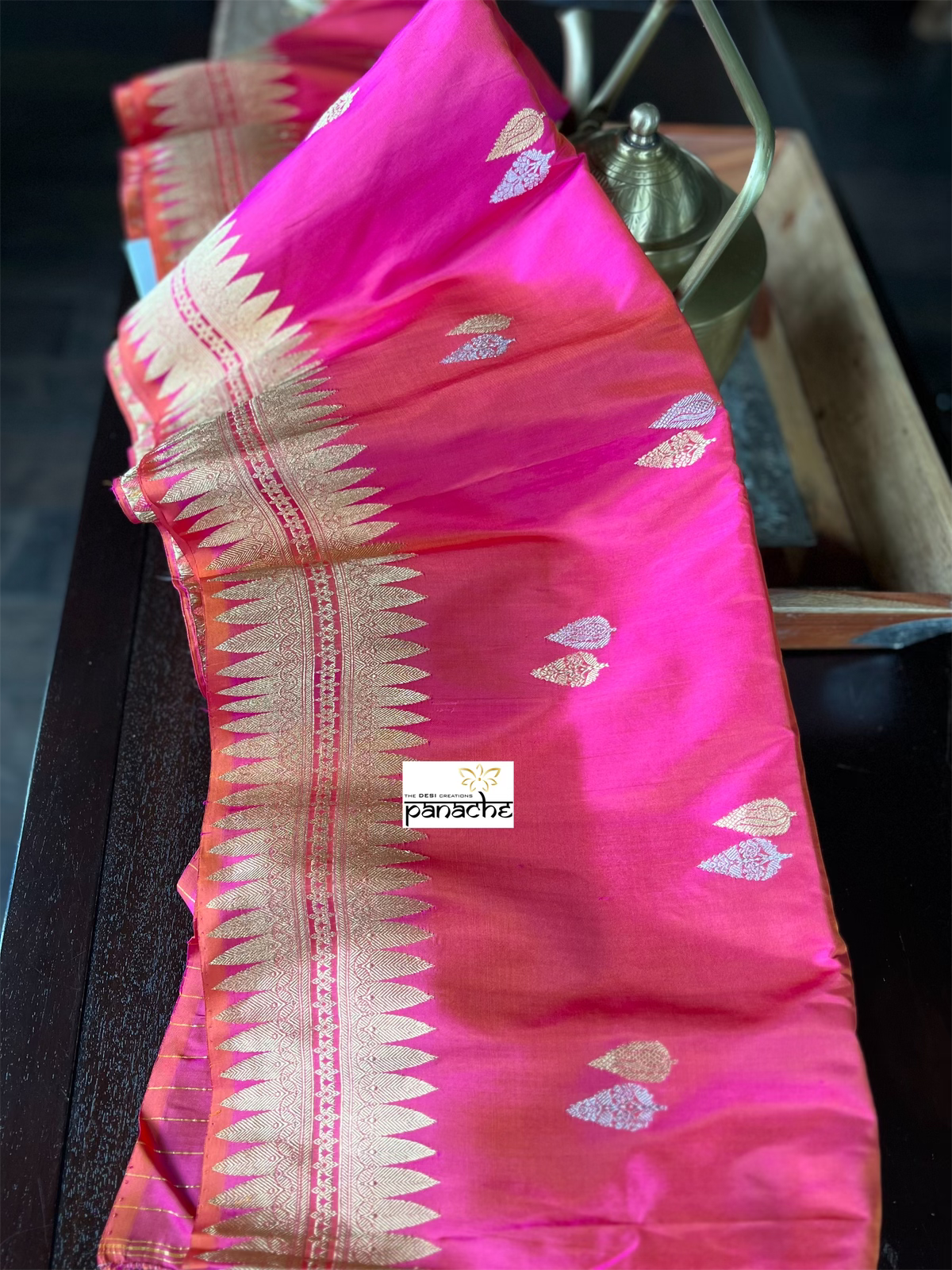 Pure Silk Kadwa Banarasi - Pink Dual Shaded