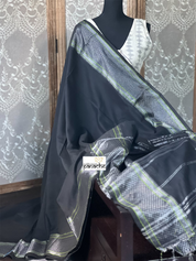 Soft Cotton Saree - Black