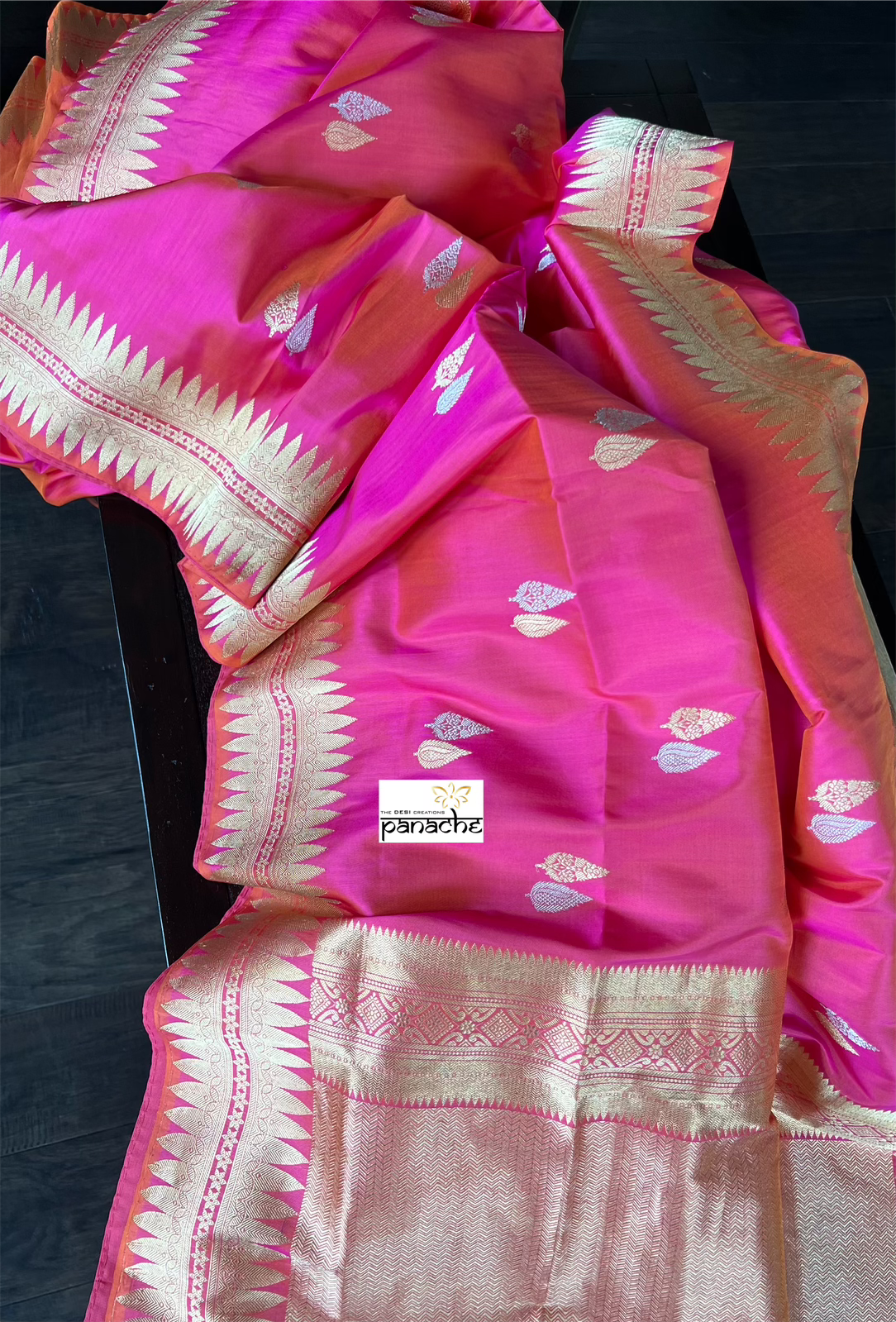 Pure Silk Kadwa Banarasi - Pink Dual Shaded