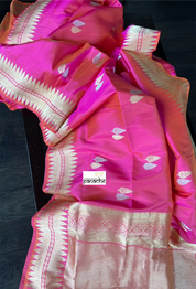 Pure Silk Kadwa Banarasi - Pink Dual Shaded