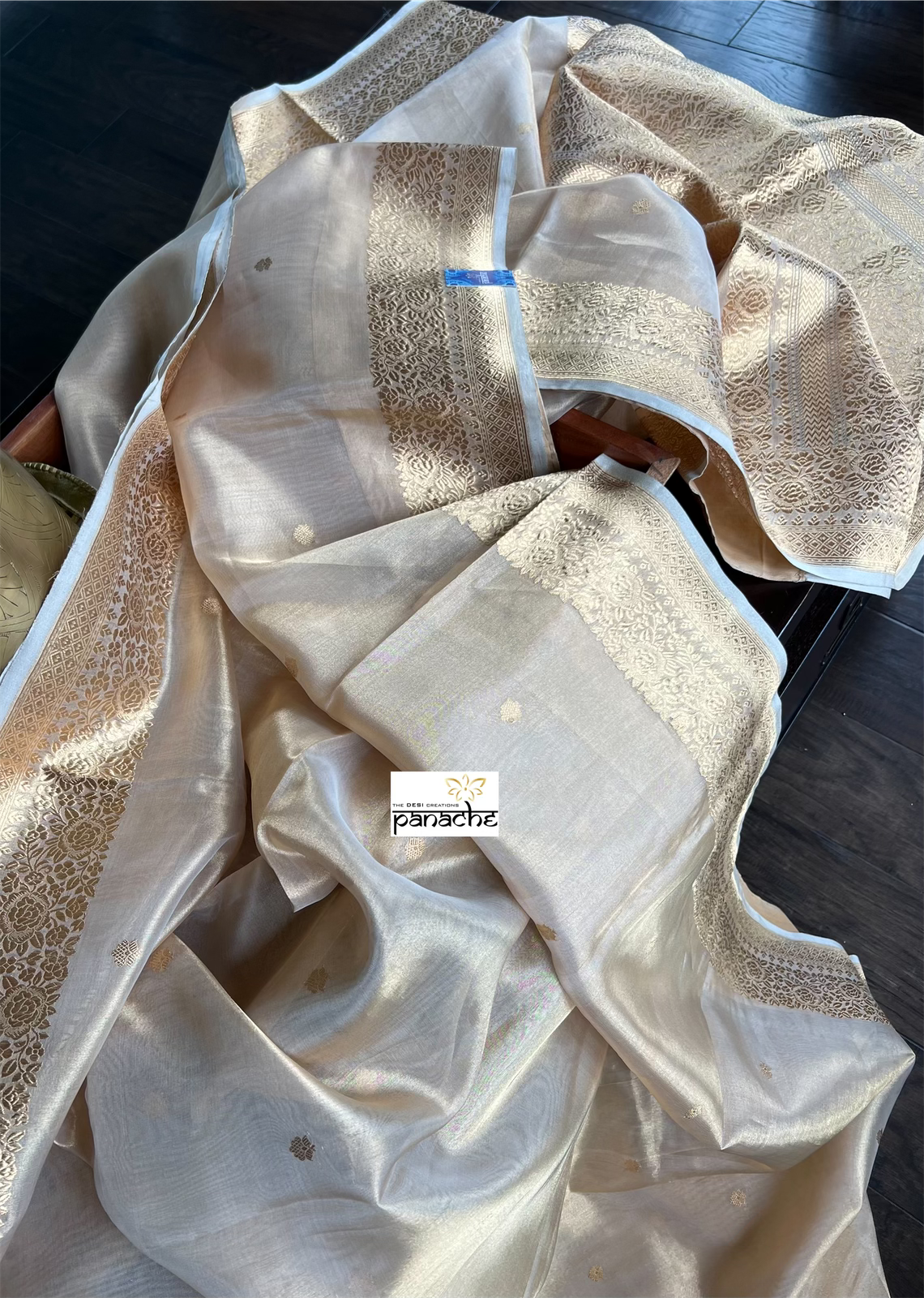 Pure Tissue Silk Banarasi - Beige Gold