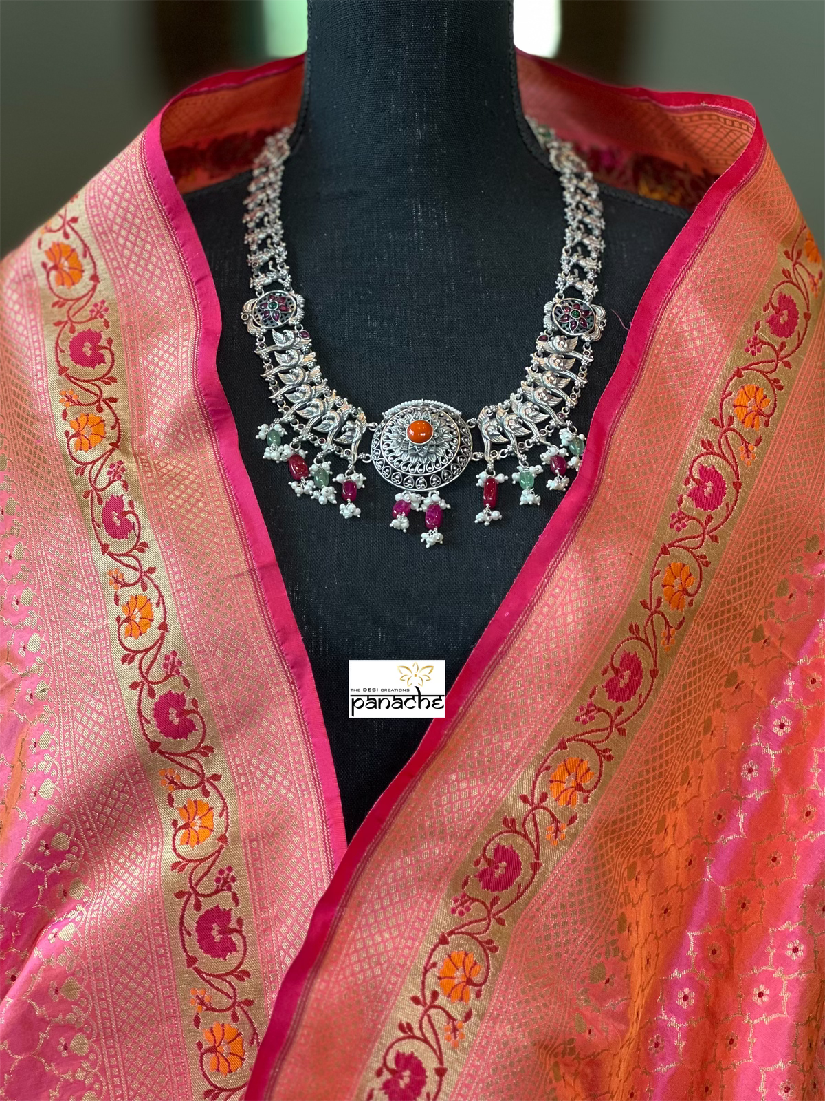 Pure Silk Banarasi - Shot Pink Tilfi