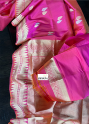 Pure Silk Kadwa Banarasi - Pink Dual Shaded