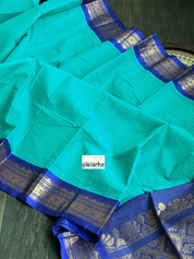 Cotton Gadwal - Sea-Green Royal Blue