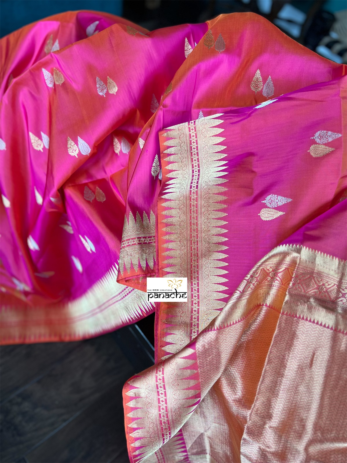 Pure Silk Kadwa Banarasi - Pink Dual Shaded