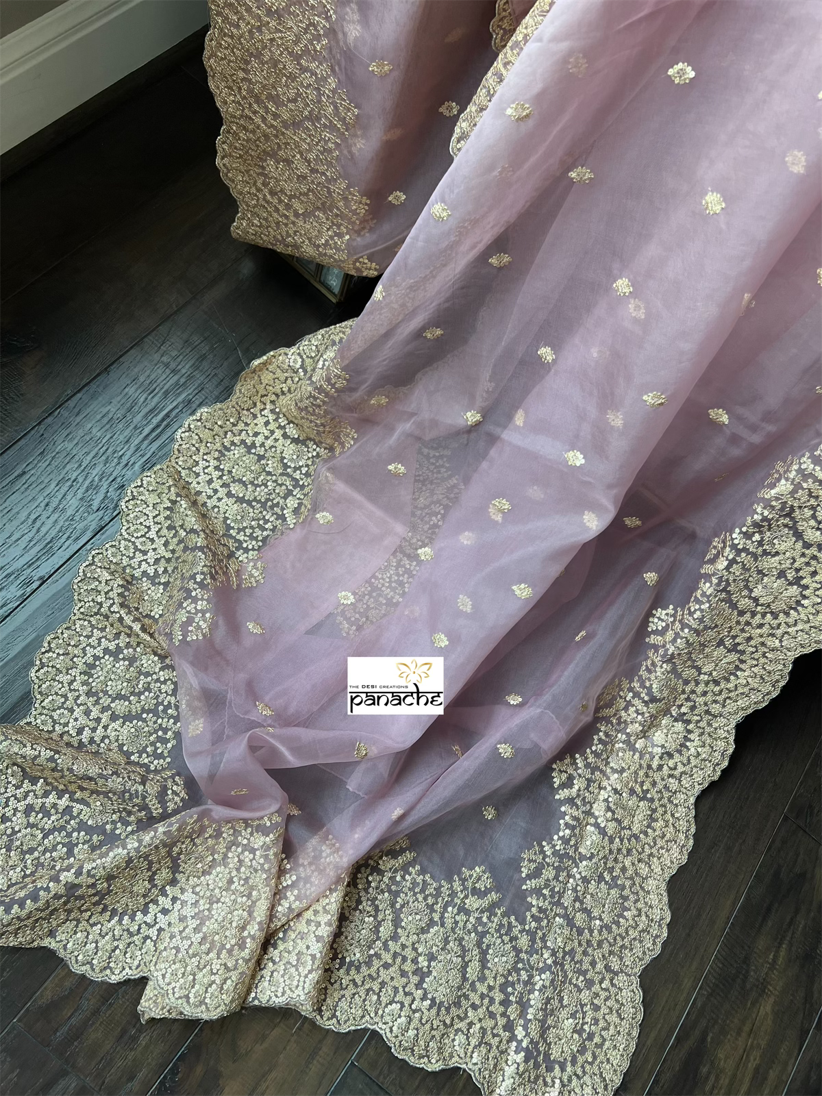 Designer Organza Sequin - Light Dusty Pink