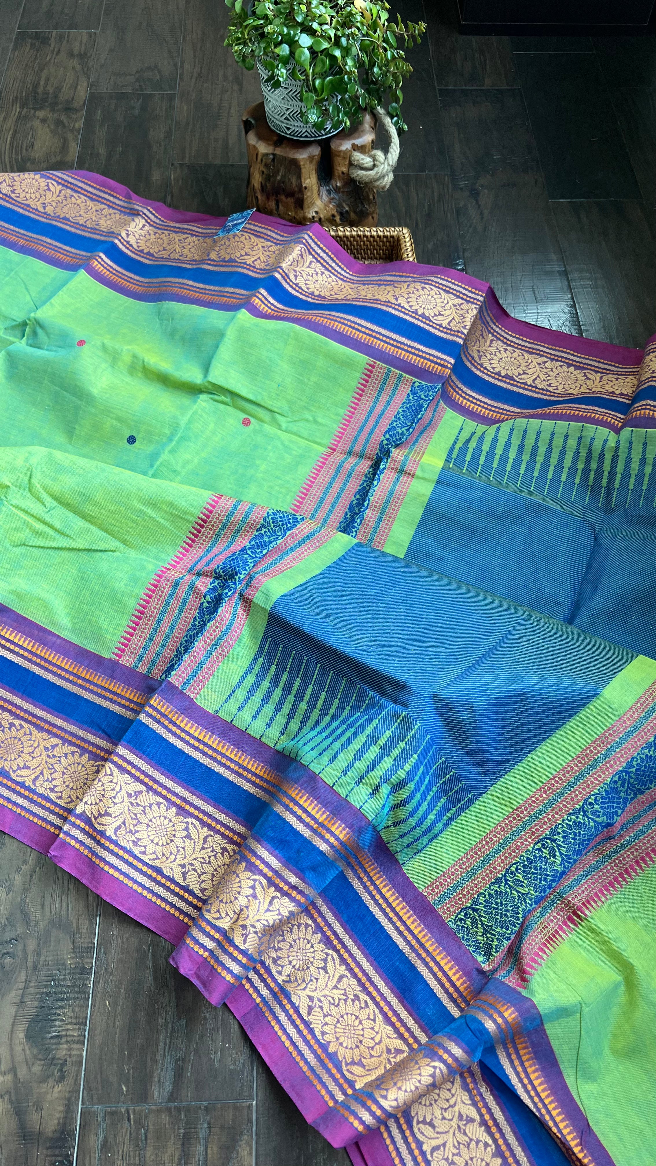 Kanchi South Cotton - Sea Green Dual Shaded