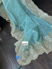 Designer Organza Sequin - Light Aqua Sea-Green