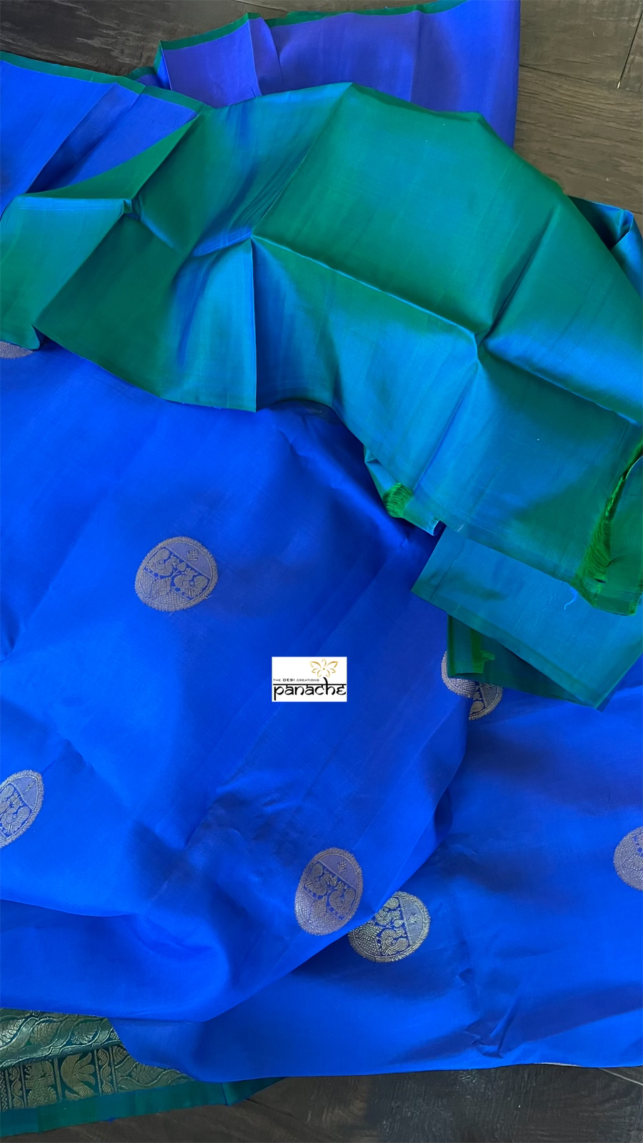 Pure Silk Kanjivaram - Green Blue