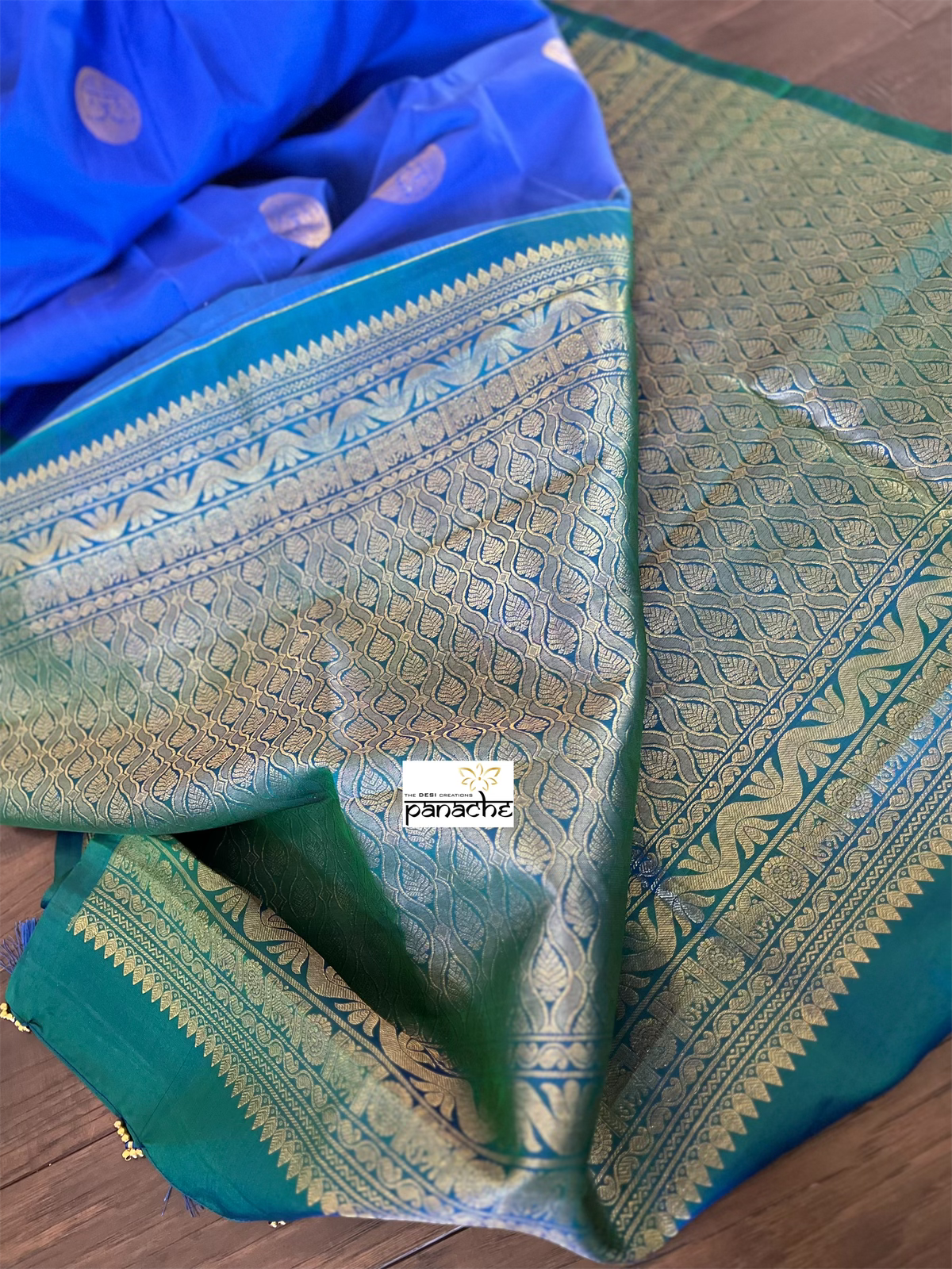 Pure Silk Kanjivaram - Green Blue