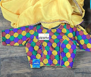 Designer Blouse - Black Purple Yellow