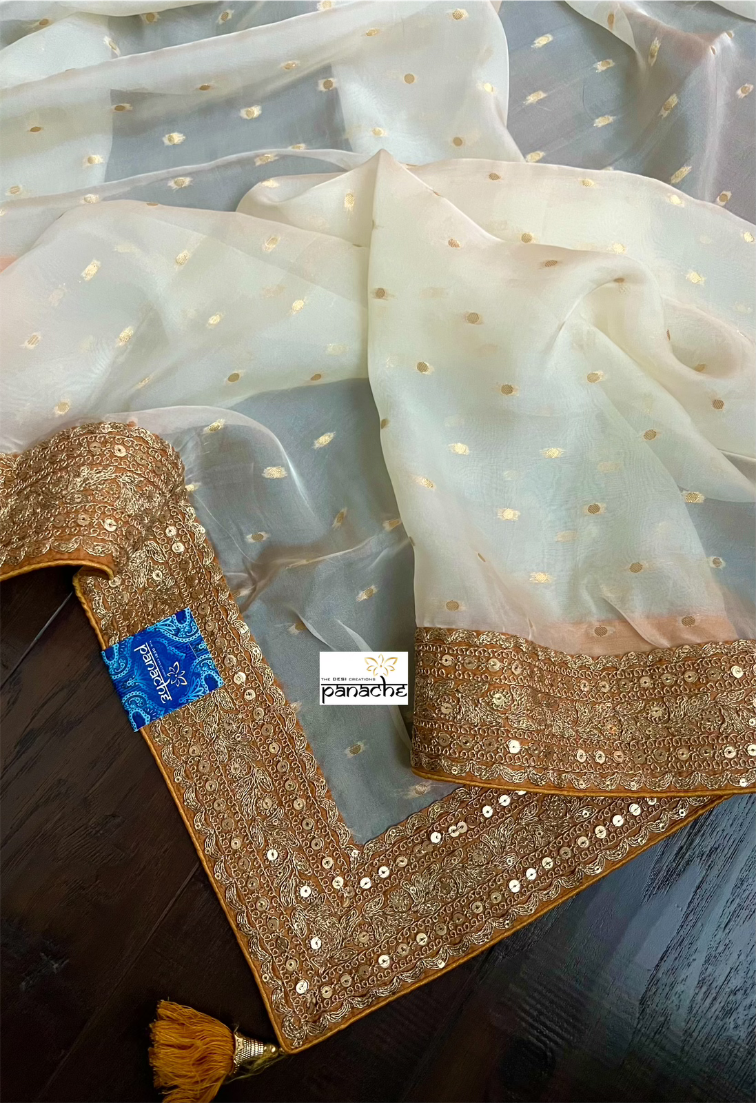 Designer Saree Blouse Pair - Off White Cream