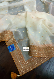 Designer Saree Blouse Pair - Off White Cream