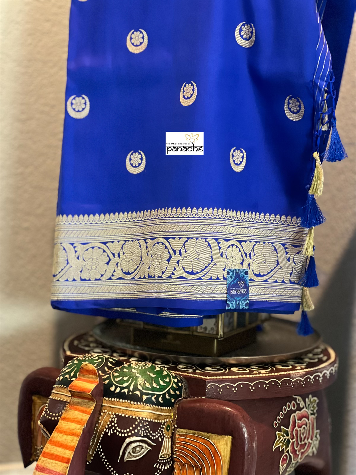 Katan Silk Banarasi - Royal Blue Kadwa