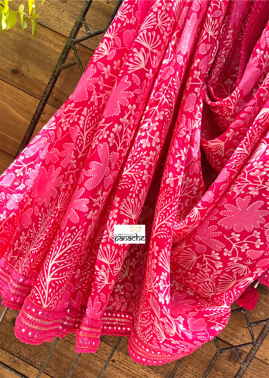 Designer Crepe Georgette Floral - Pink