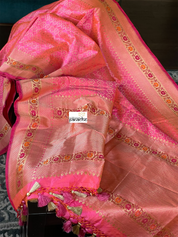 Pure Silk Banarasi - Shot Pink Tilfi