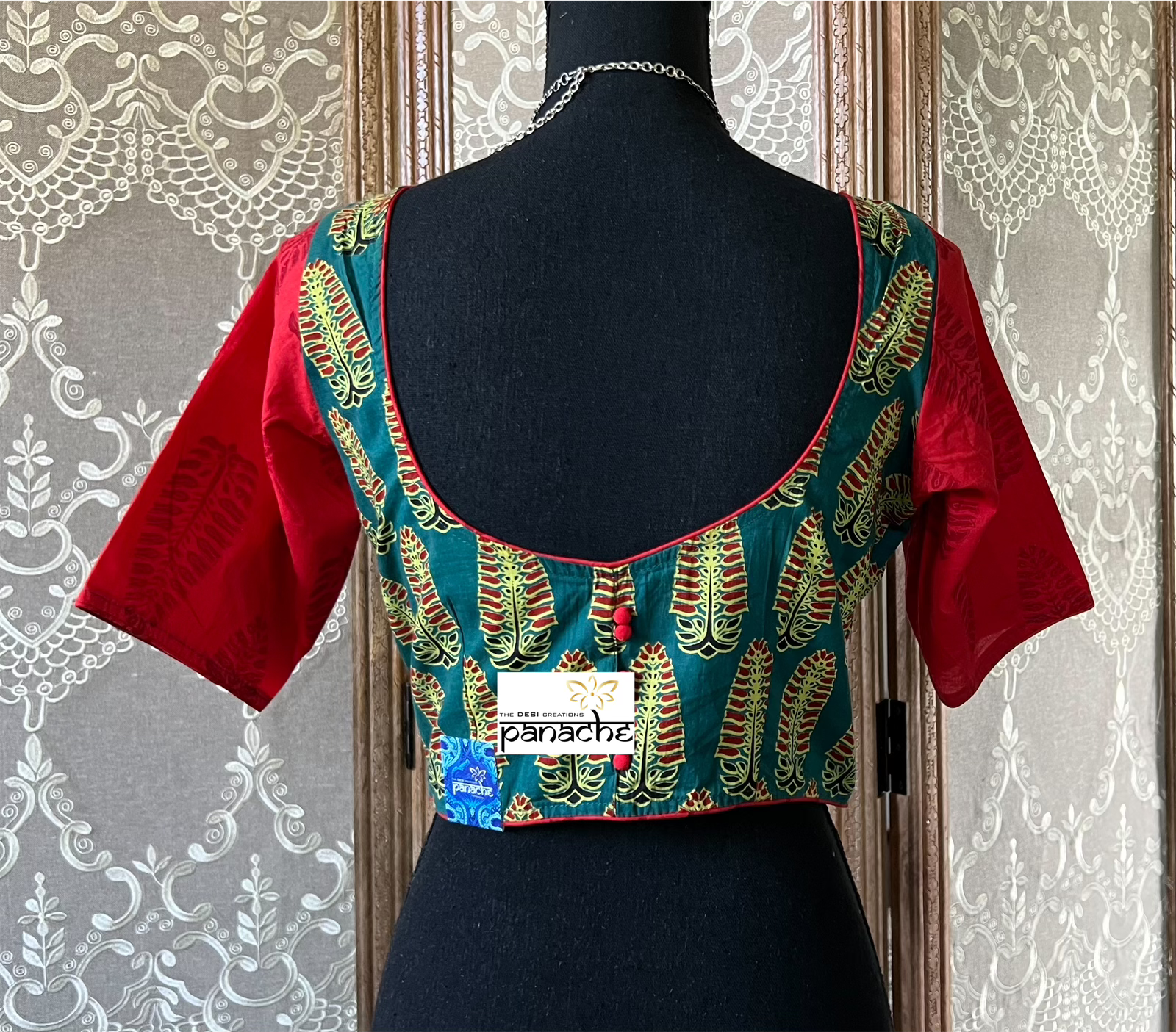 Designer Blouse - Red Green