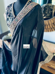 Designer Saree Blouse Pair - Black