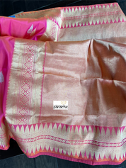 Pure Silk Kadwa Banarasi - Pink Dual Shaded