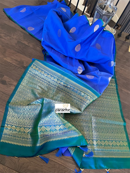 Pure Silk Kanjivaram - Green Blue
