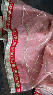 Designer Organza Sequin - Blush Pink
