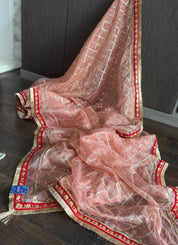 Designer Organza Sequin - Blush Pink