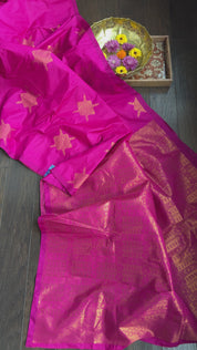 Soft Silk Kanjivaram - Pink Borderless