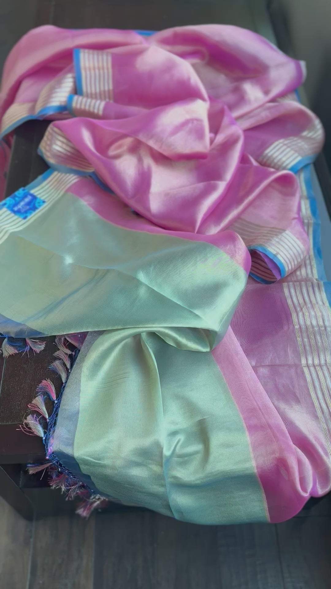 Pure Tissue Silk - Pink Blue