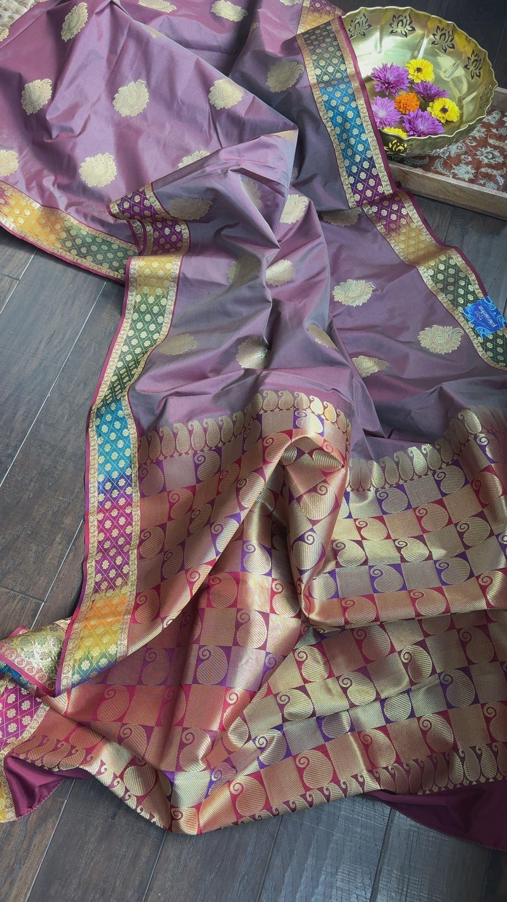 Soft Silk Kanjivaram - Purple Dual Shaded