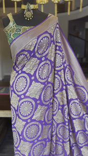 Khaddi Georgette Banarasi - Purple Meenakari